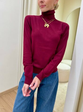 Shop Online Dolcevita maglia rasata marsala Kontatto