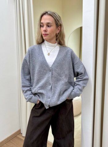 Shop Online Cardigan over tasche a toppa grigio Souvenir