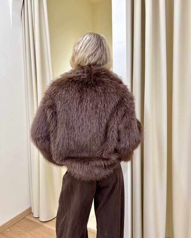 Ecopelliccia moro Vicolo Shop Online Ecopelliccia moro Vicolo