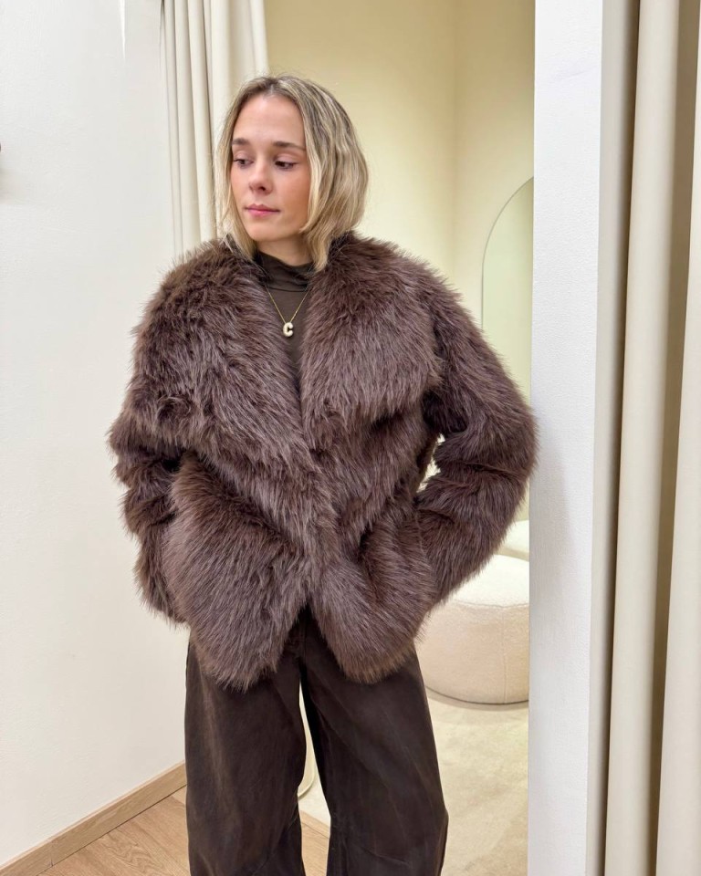 Ecopelliccia moro Vicolo Shop Online Ecopelliccia moro Vicolo