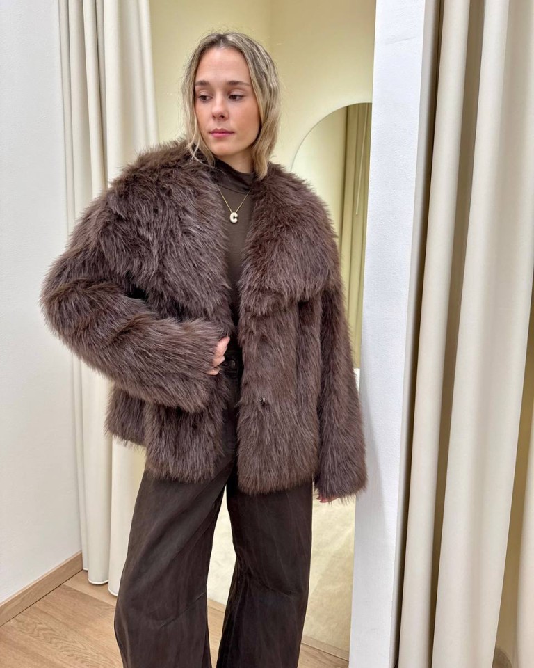 Ecopelliccia moro Vicolo Shop Online Ecopelliccia moro Vicolo