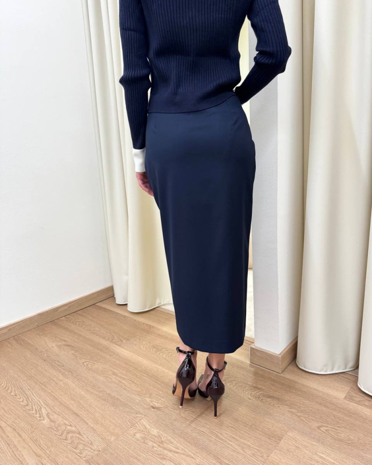 Gonna midi spacco blu Mar De Margaritas Shop Online Gonna midi spacco blu Mar De Margaritas