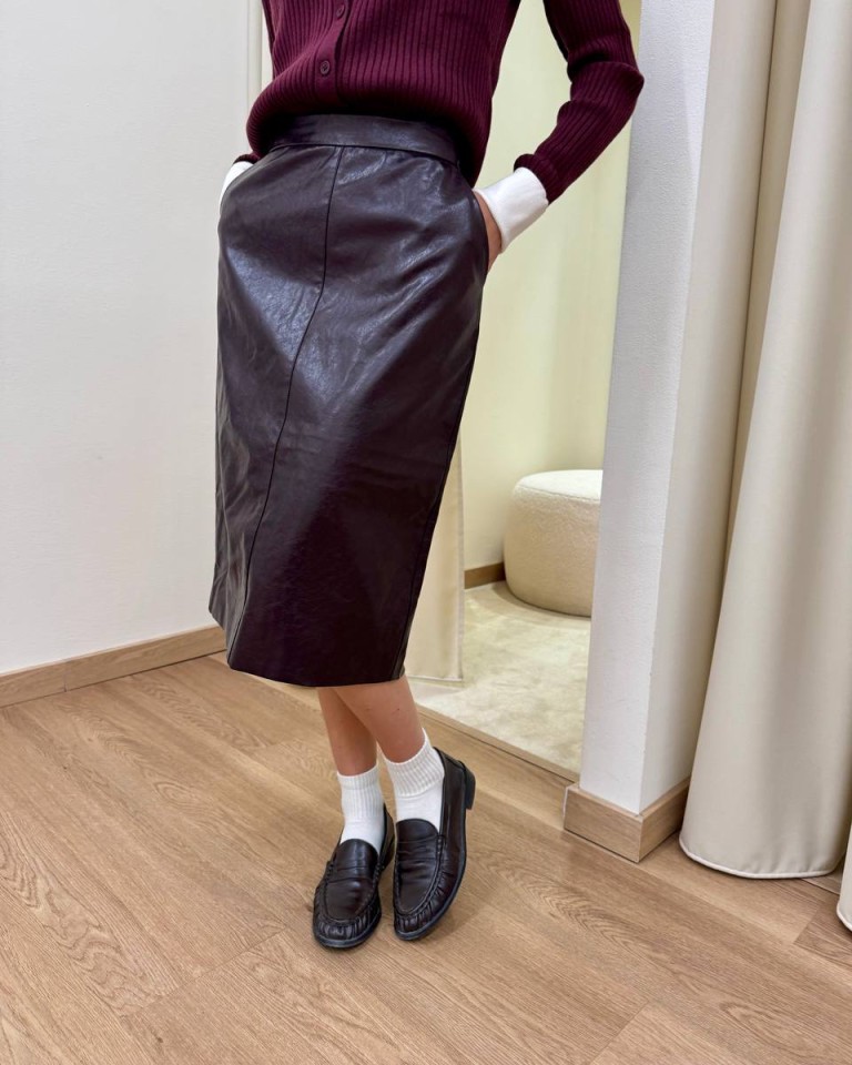 Gonna ecopelle midi bordeaux Mar De Margaritas Shop Online Gonna ecopelle midi bordeaux Mar De Margaritas