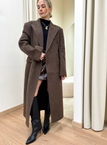 Shop Online Cappotto Hand Made doppiopetto avvitato moro HaveOne