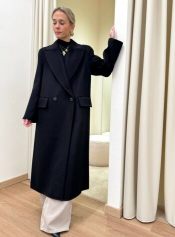 Shop Online Cappotto Hand Made lungo doppiopetto nero Vicolo