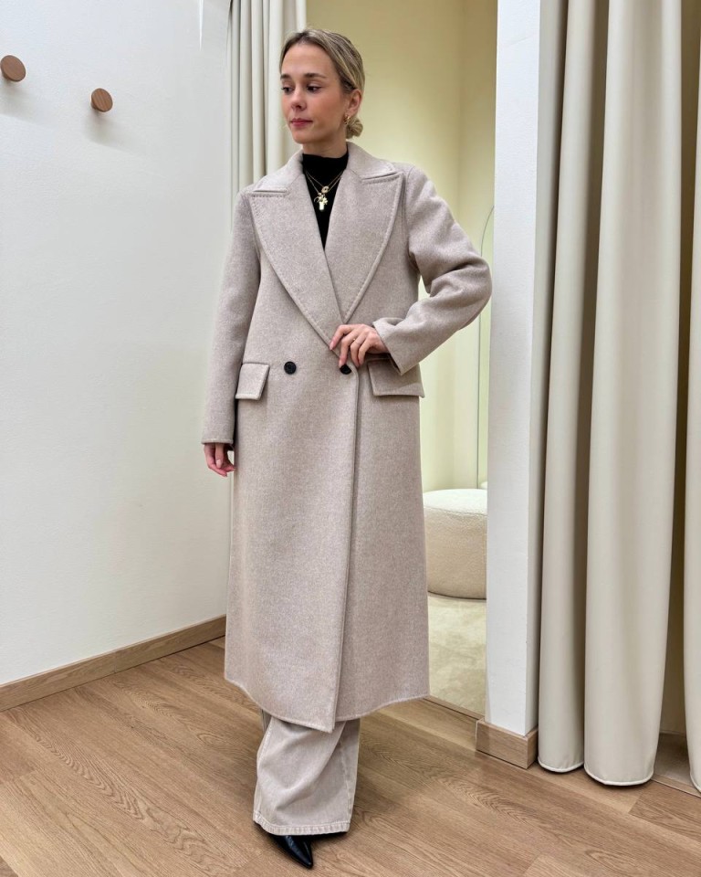 Cappotto Hand Made lungo doppiopetto tortora mélange Vicolo Shop Online Cappotto Hand Made lungo doppiopetto tortora mélange Vicolo