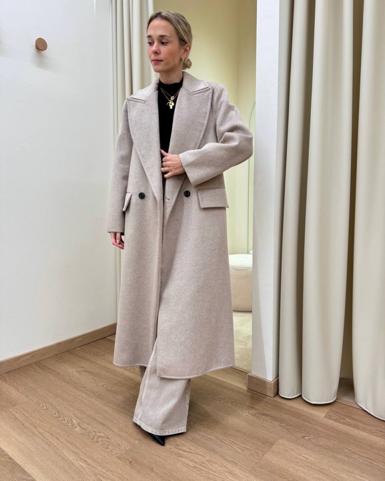 Cappotto Hand Made lungo doppiopetto tortora mélange Vicolo Shop Online Cappotto Hand Made lungo doppiopetto tortora mélange Vicolo