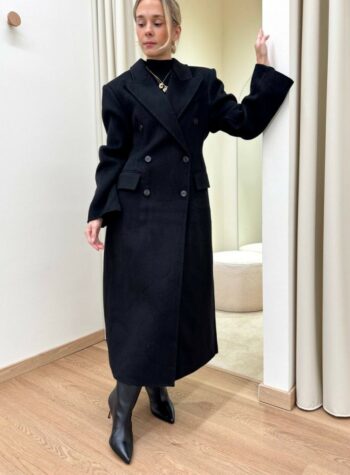 Shop Online Cappotto Hand Made doppiopetto avvitato nero HaveOne