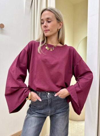 Shop Online Maglia maniche ampissime bordeaux HaveOne