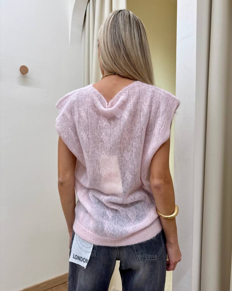 Gilet con alpaca rosa chiaro Kontatto Shop Online Gilet con alpaca rosa chiaro Kontatto