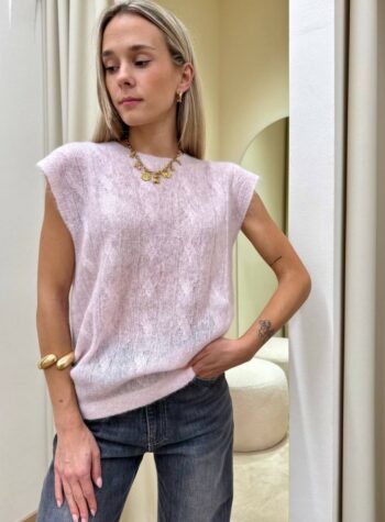 Shop Online Gilet con alpaca rosa chiaro Kontatto
