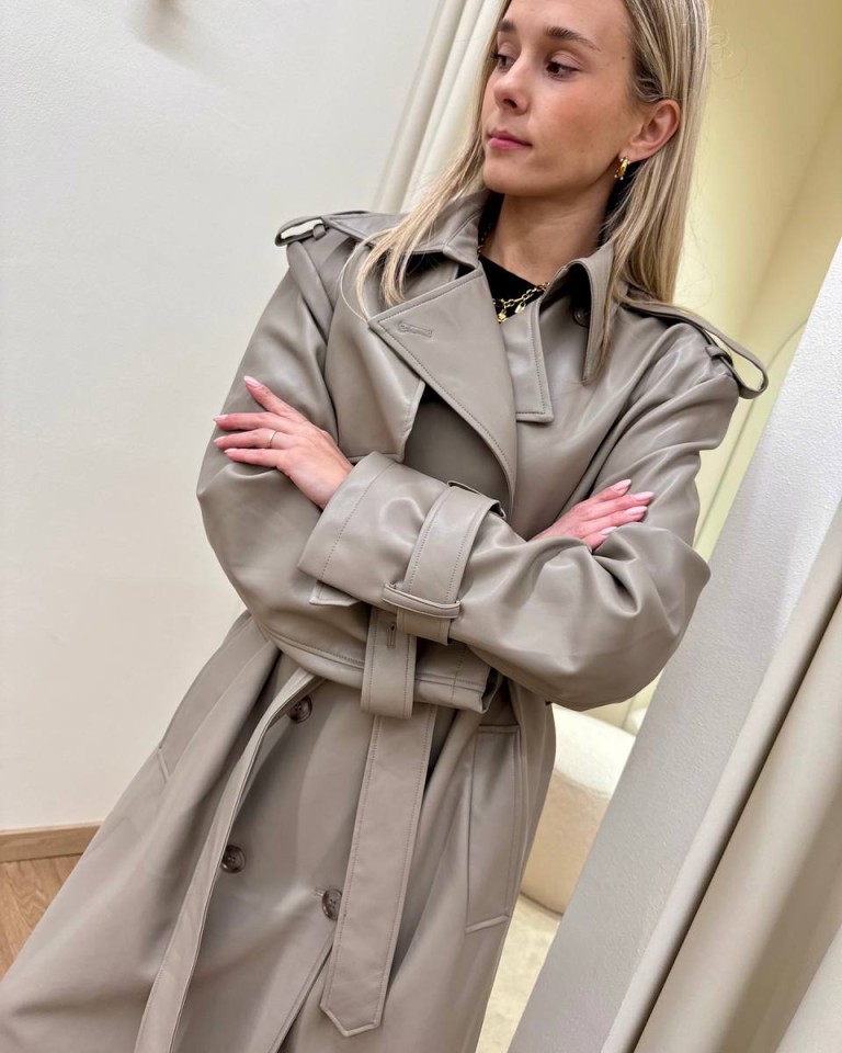 Trench lungo ecopelle tortora HaveOne Shop Online Trench lungo ecopelle tortora HaveOne