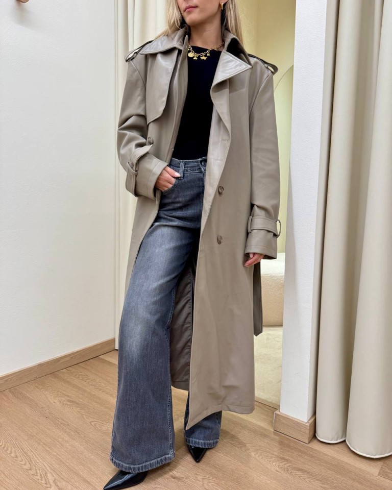 Trench lungo ecopelle tortora HaveOne Shop Online Trench lungo ecopelle tortora HaveOne
