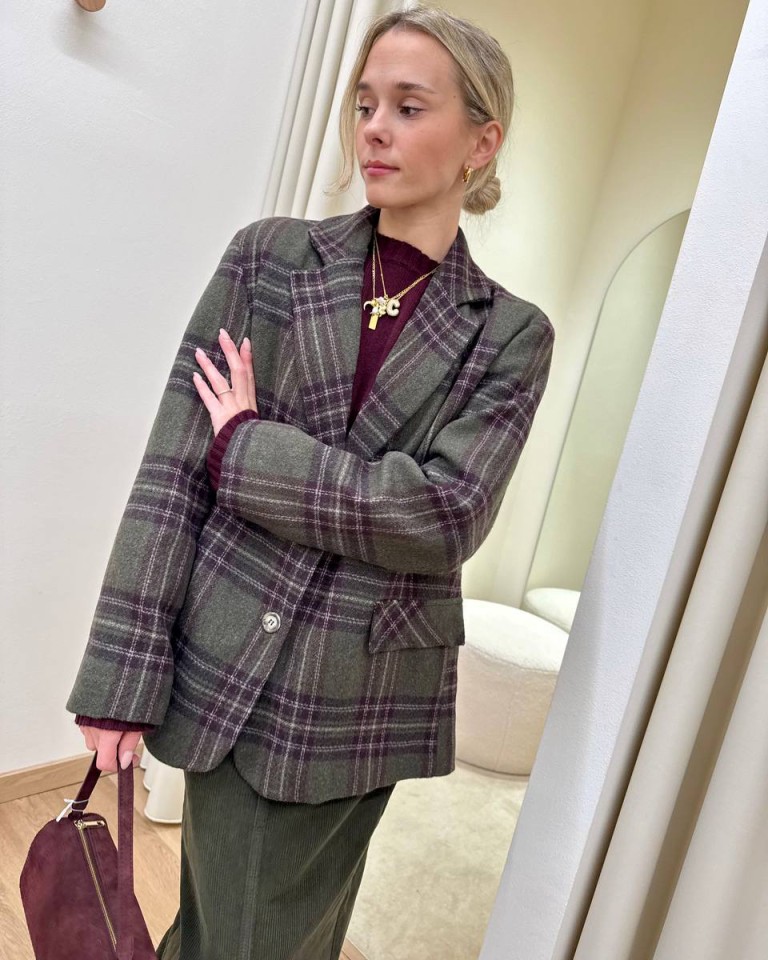 Giacca con lana check militare e bordeaux HaveOne Shop Online Giacca con lana check militare e bordeaux HaveOne