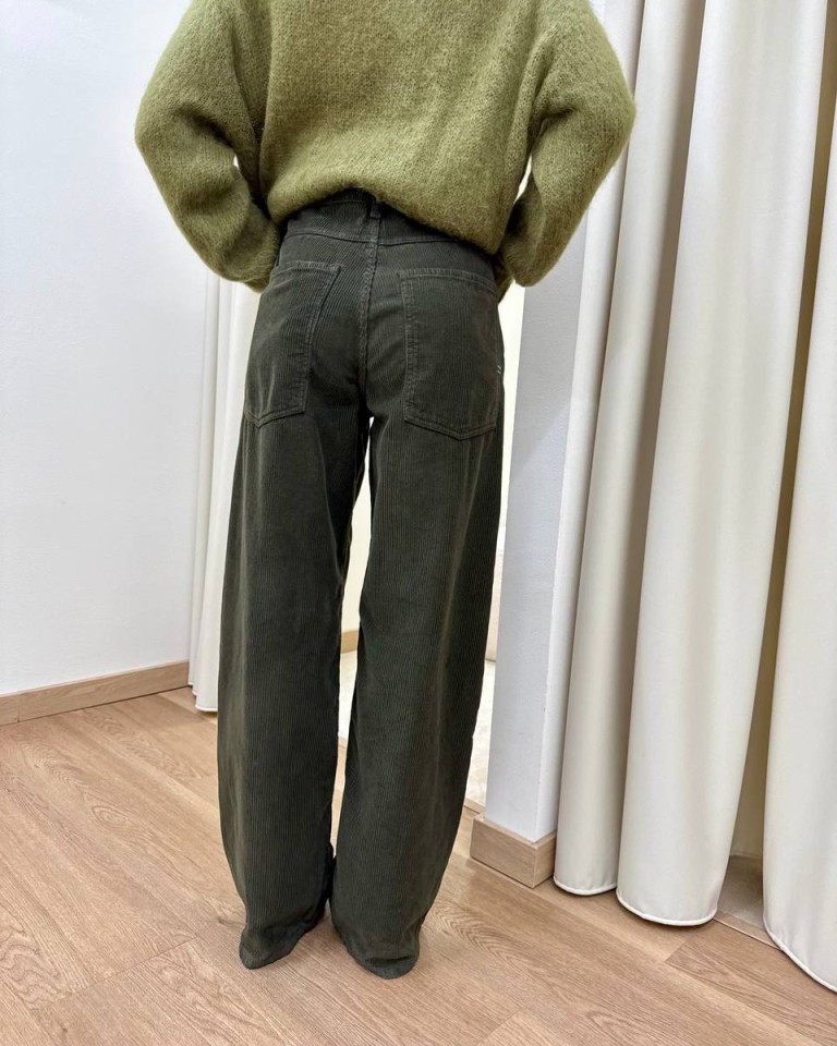 Pantalone MIA velluto rocciatore verde militare Vicolo Shop Online Pantalone MIA velluto rocciatore verde militare Vicolo