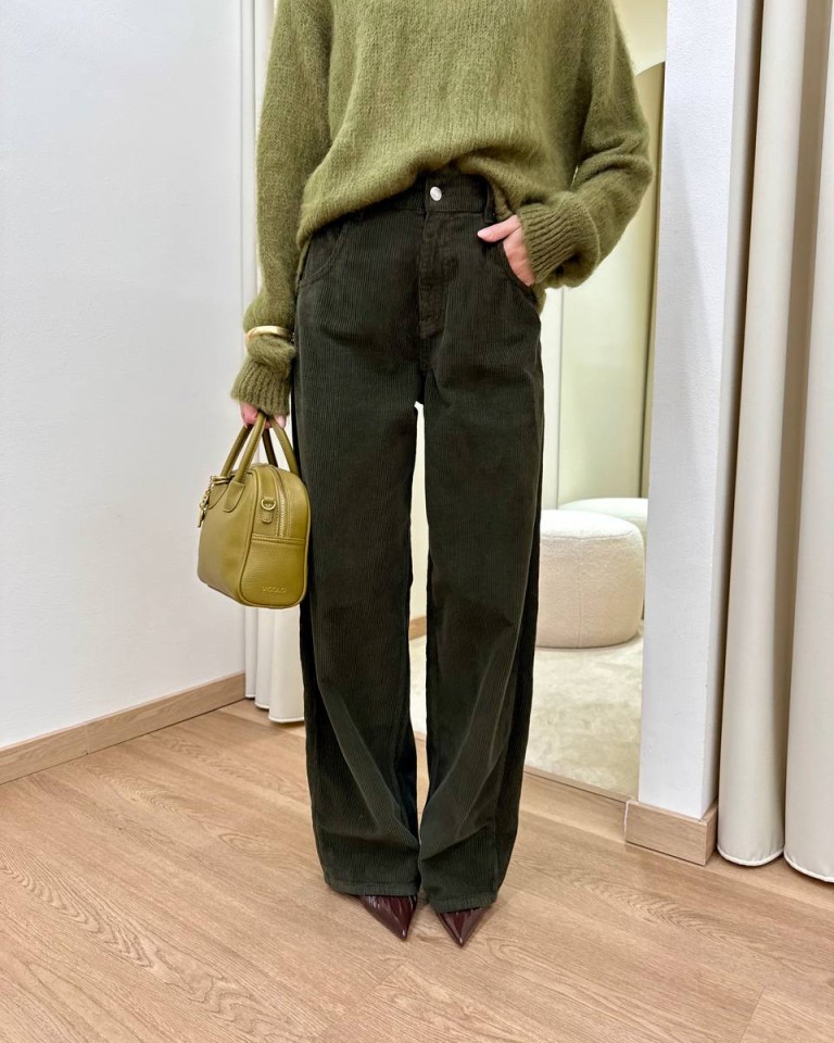 Pantalone MIA velluto rocciatore verde militare Vicolo Shop Online Pantalone MIA velluto rocciatore verde militare Vicolo
