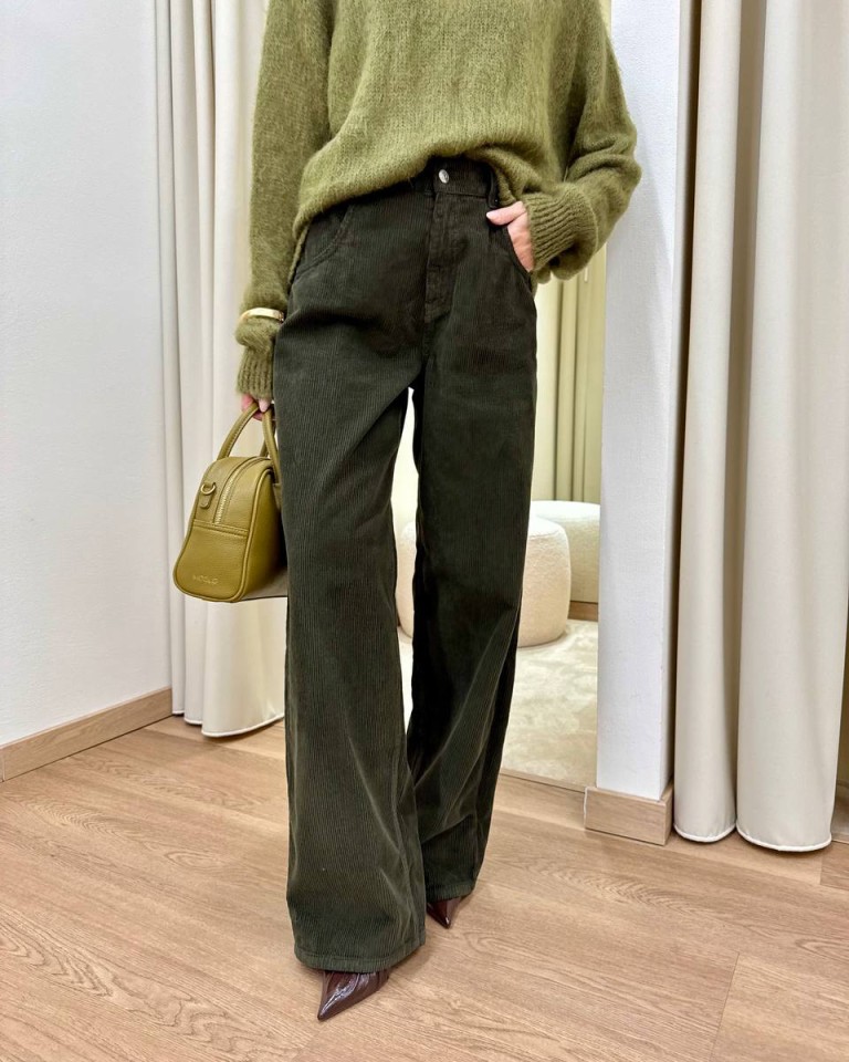 Pantalone MIA velluto rocciatore verde militare Vicolo Shop Online Pantalone MIA velluto rocciatore verde militare Vicolo