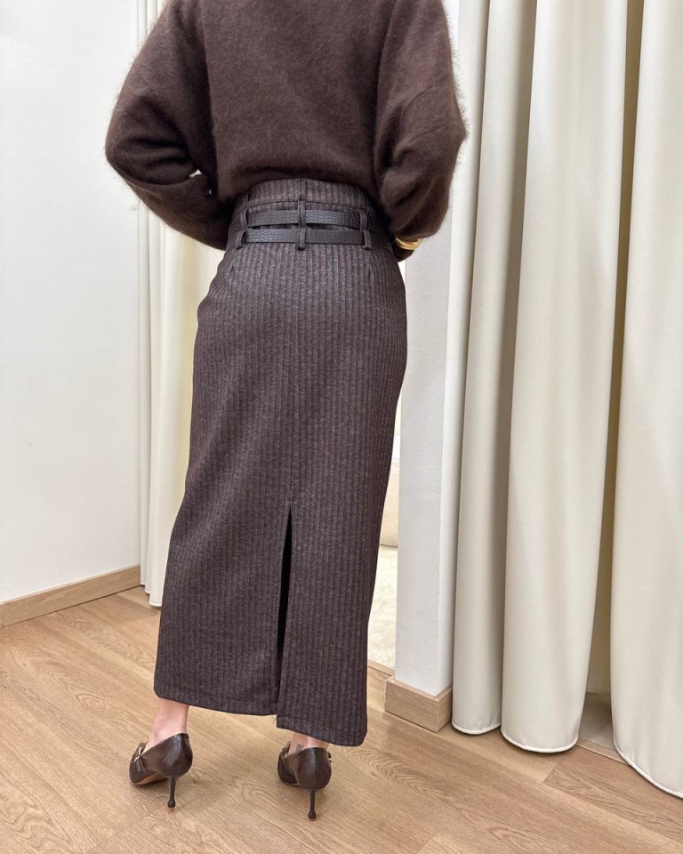 Longuette spigata moro doppia cintura HaveOne Shop Online Longuette spigata moro doppia cintura HaveOne
