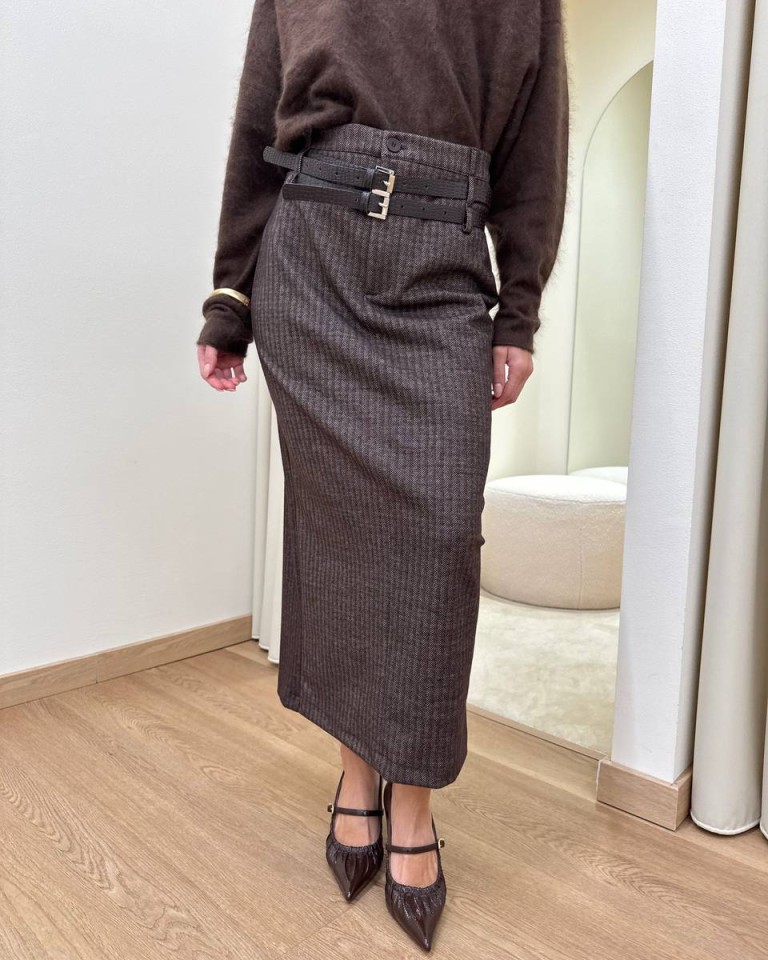 Longuette spigata moro doppia cintura HaveOne Shop Online Longuette spigata moro doppia cintura HaveOne