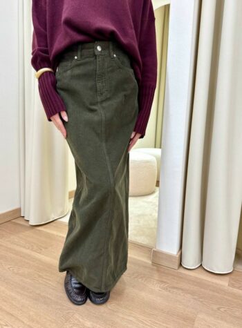 Shop Online Gonna OLIVIA in velluto rocciatore verde militare Vicolo