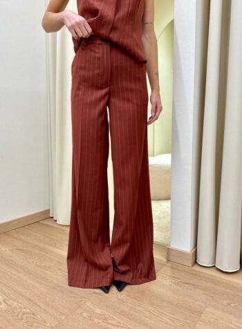 Shop Online Pantalone palazzo gessato mattone Vicolo