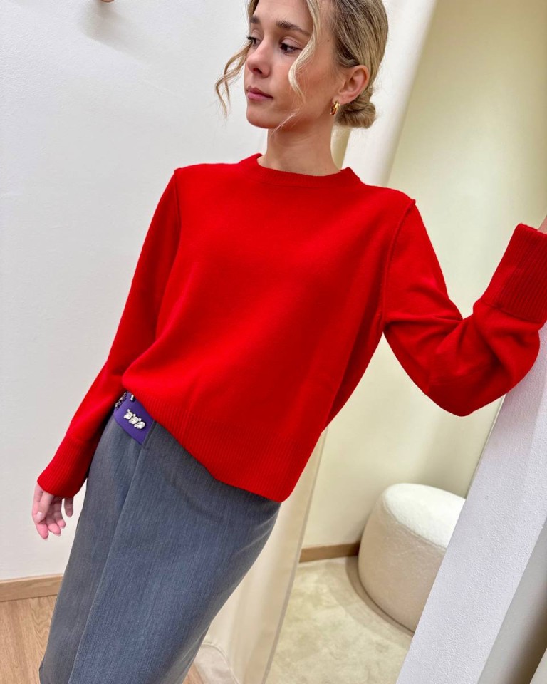 Maglione scatoletta PURA LANA rosso Tensione In Shop Online Maglione scatoletta PURA LANA rosso Tensione In