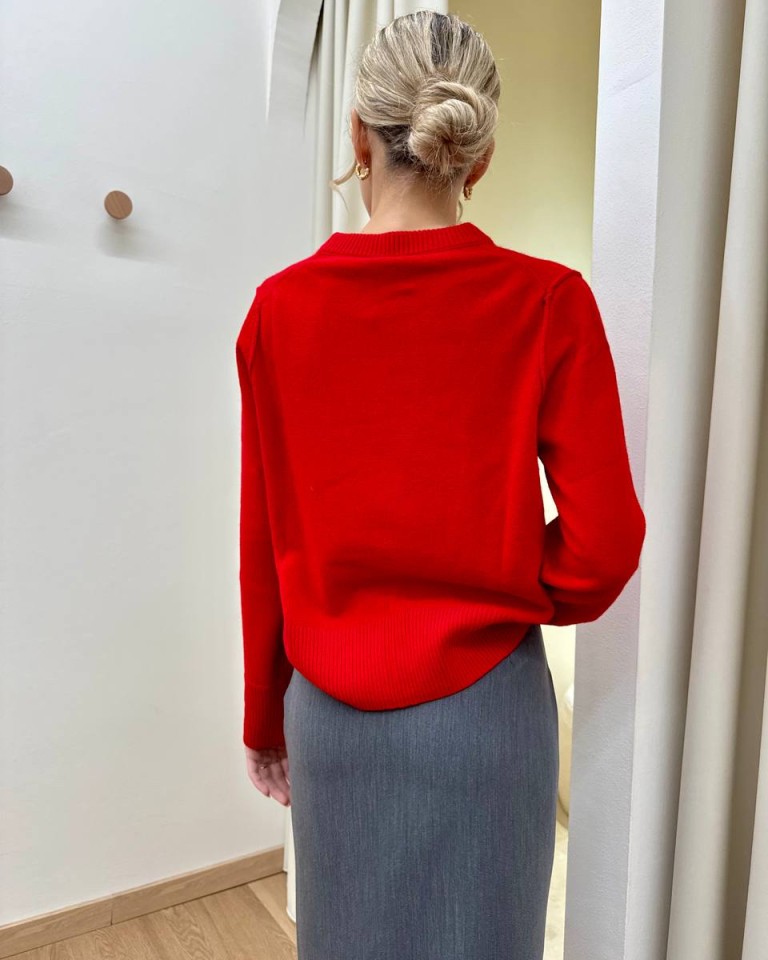 Maglione scatoletta PURA LANA rosso Tensione In Shop Online Maglione scatoletta PURA LANA rosso Tensione In