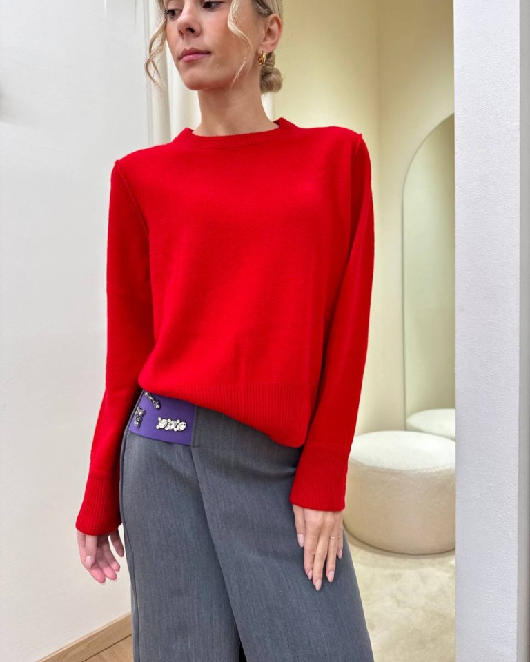 Maglione scatoletta PURA LANA rosso Tensione In Shop Online Maglione scatoletta PURA LANA rosso Tensione In