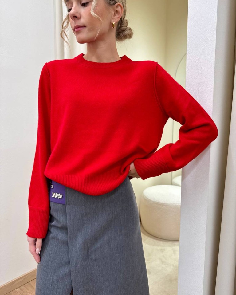 Maglione scatoletta PURA LANA rosso Tensione In Shop Online Maglione scatoletta PURA LANA rosso Tensione In