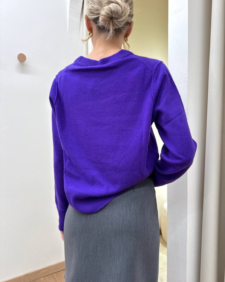 Maglione scatoletta PURA LANA viola Tensione In Shop Online Maglione scatoletta PURA LANA viola Tensione In