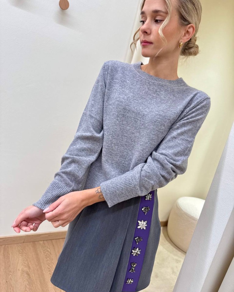 Maglione scatoletta PURA LANA grigio Tensione In Shop Online Maglione scatoletta PURA LANA grigio Tensione In