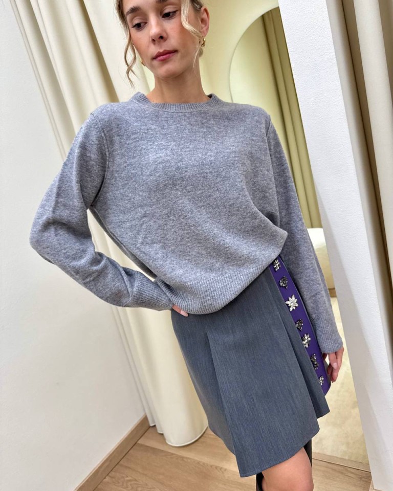 Maglione scatoletta PURA LANA grigio Tensione In Shop Online Maglione scatoletta PURA LANA grigio Tensione In