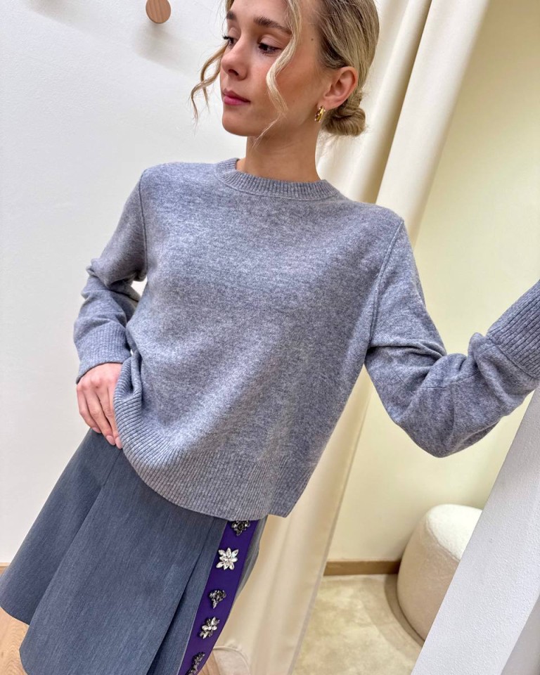Maglione scatoletta PURA LANA grigio Tensione In Shop Online Maglione scatoletta PURA LANA grigio Tensione In