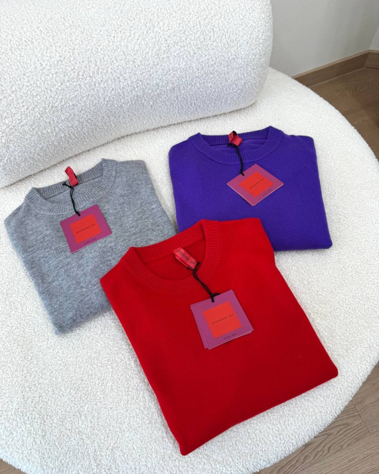 Maglione scatoletta PURA LANA grigio Tensione In Shop Online Maglione scatoletta PURA LANA grigio Tensione In