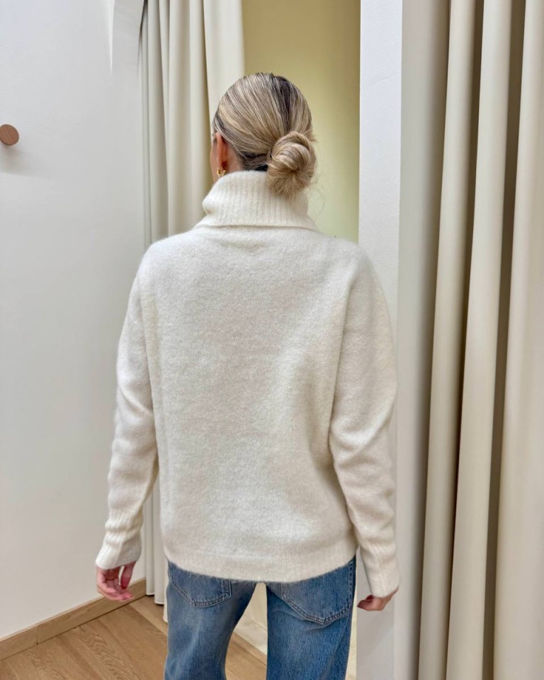 Maglione collo alto con alpaca talco Kontatto Shop Online Maglione collo alto con alpaca talco Kontatto