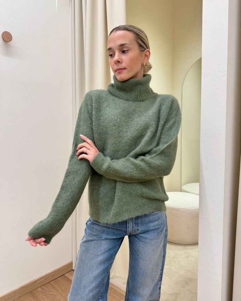Maglione collo alto con alpaca khaki Kontatto Shop Online Maglione collo alto con alpaca khaki Kontatto
