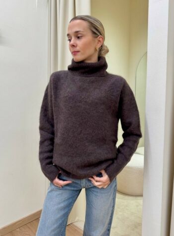 Shop Online Maglione collo alto con alpaca moka Kontatto