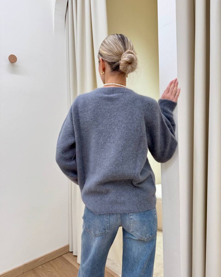 Maglione basic girocollo con alpaca grigio Kontatto Shop Online Maglione basic girocollo con alpaca grigio Kontatto