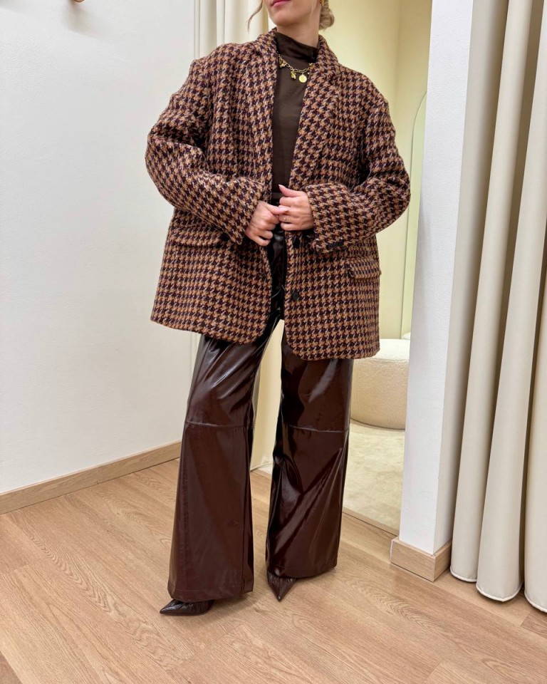 Giacca over multicolor coccio e bordeaux Vicolo Shop Online Giacca over multicolor coccio e bordeaux Vicolo