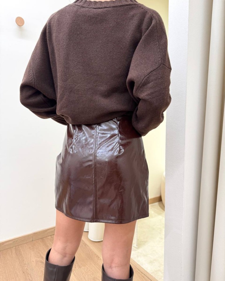 Minigonna ecopelle moro Vicolo Shop Online Minigonna ecopelle moro Vicolo