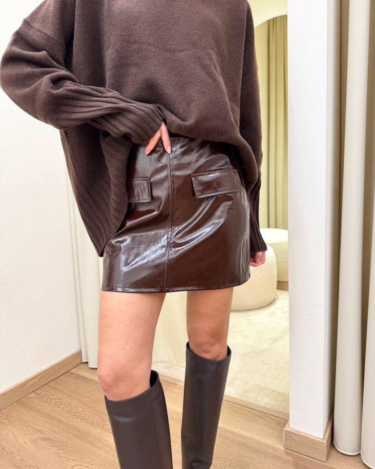 Minigonna ecopelle moro Vicolo Shop Online Minigonna ecopelle moro Vicolo