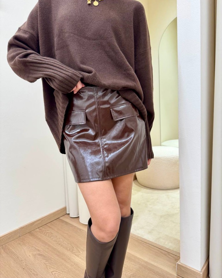 Minigonna ecopelle moro Vicolo Shop Online Minigonna ecopelle moro Vicolo