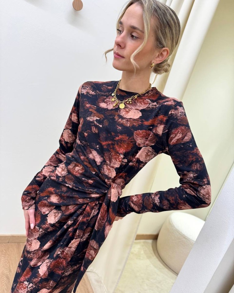 Vestito lungo fusciacca fantasia rose HaveOne Shop Online Vestito lungo fusciacca fantasia rose HaveOne