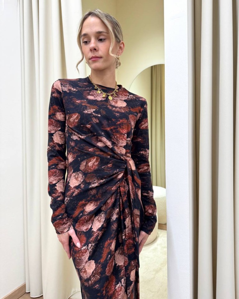 Vestito lungo fusciacca fantasia rose HaveOne Shop Online Vestito lungo fusciacca fantasia rose HaveOne