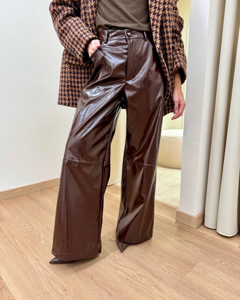 Pantalone ecopelle moro Vicolo Shop Online Pantalone ecopelle moro Vicolo