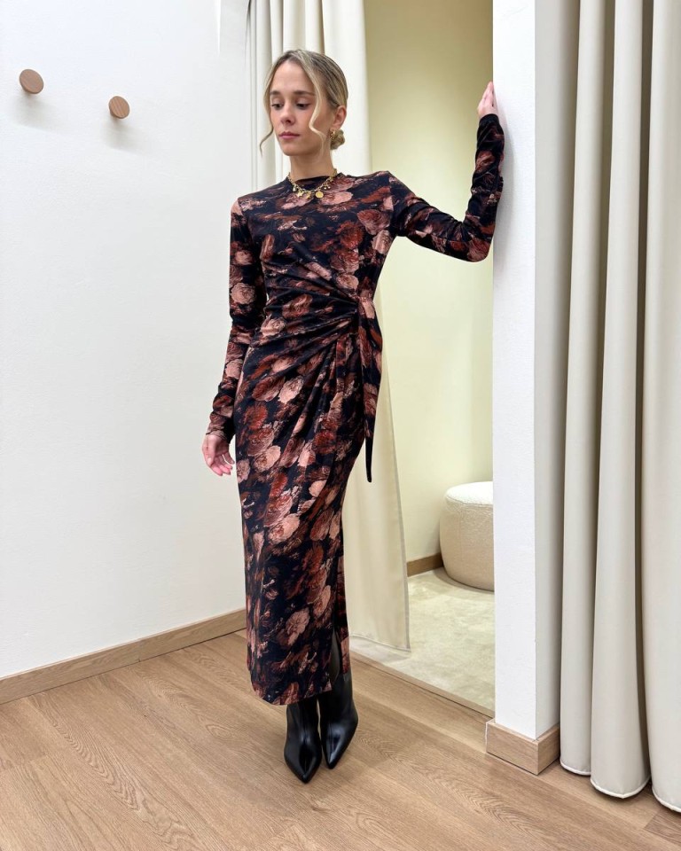 Vestito lungo fusciacca fantasia rose HaveOne Shop Online Vestito lungo fusciacca fantasia rose HaveOne