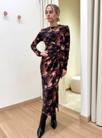 Shop Online Vestito lungo fusciacca fantasia rose HaveOne