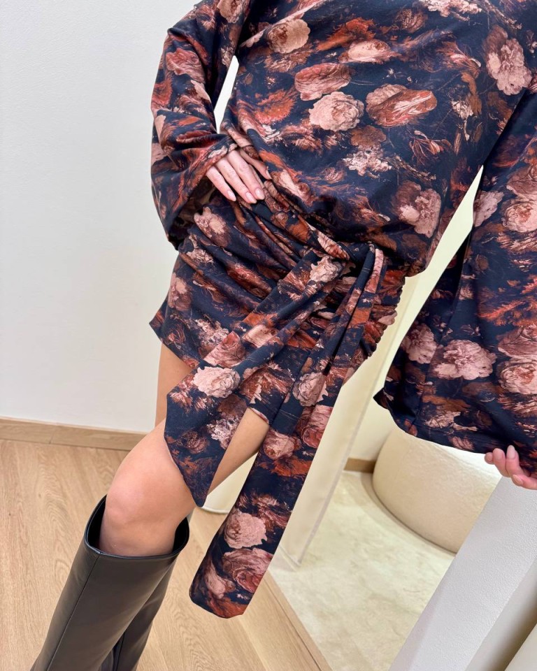 Vestito corto fusciacca fantasia rose HaveOne Shop Online Vestito corto fusciacca fantasia rose HaveOne