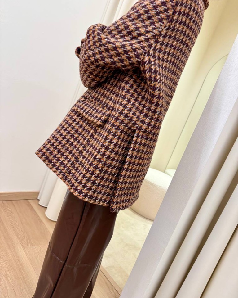 Giacca over multicolor coccio e bordeaux Vicolo Shop Online Giacca over multicolor coccio e bordeaux Vicolo
