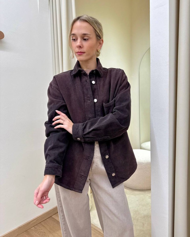 Camicia CLOTILDE in velluto rocciatore moro Vicolo Shop Online Camicia CLOTILDE in velluto rocciatore moro Vicolo